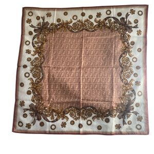 Fendi Beige and Brown Scarf